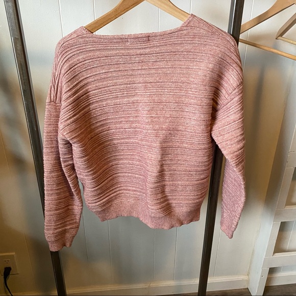 The Korner • Pink Ribbed Wool Cardigan - Picture 5 of 7